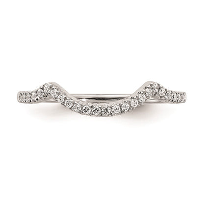 0.12ct. CZ Solid Real 14k White Gold Contoured Wedding Wedding Band Ring