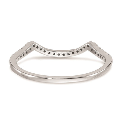 0.12ct. CZ Solid Real 14k White Gold Contoured Wedding Wedding Band Ring