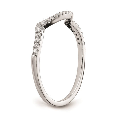 0.12ct. CZ Solid Real 14k White Gold Contoured Wedding Wedding Band Ring