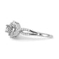 0.33ct. CZ Solid Real 14k White Gold Double Halo Engagement Ring