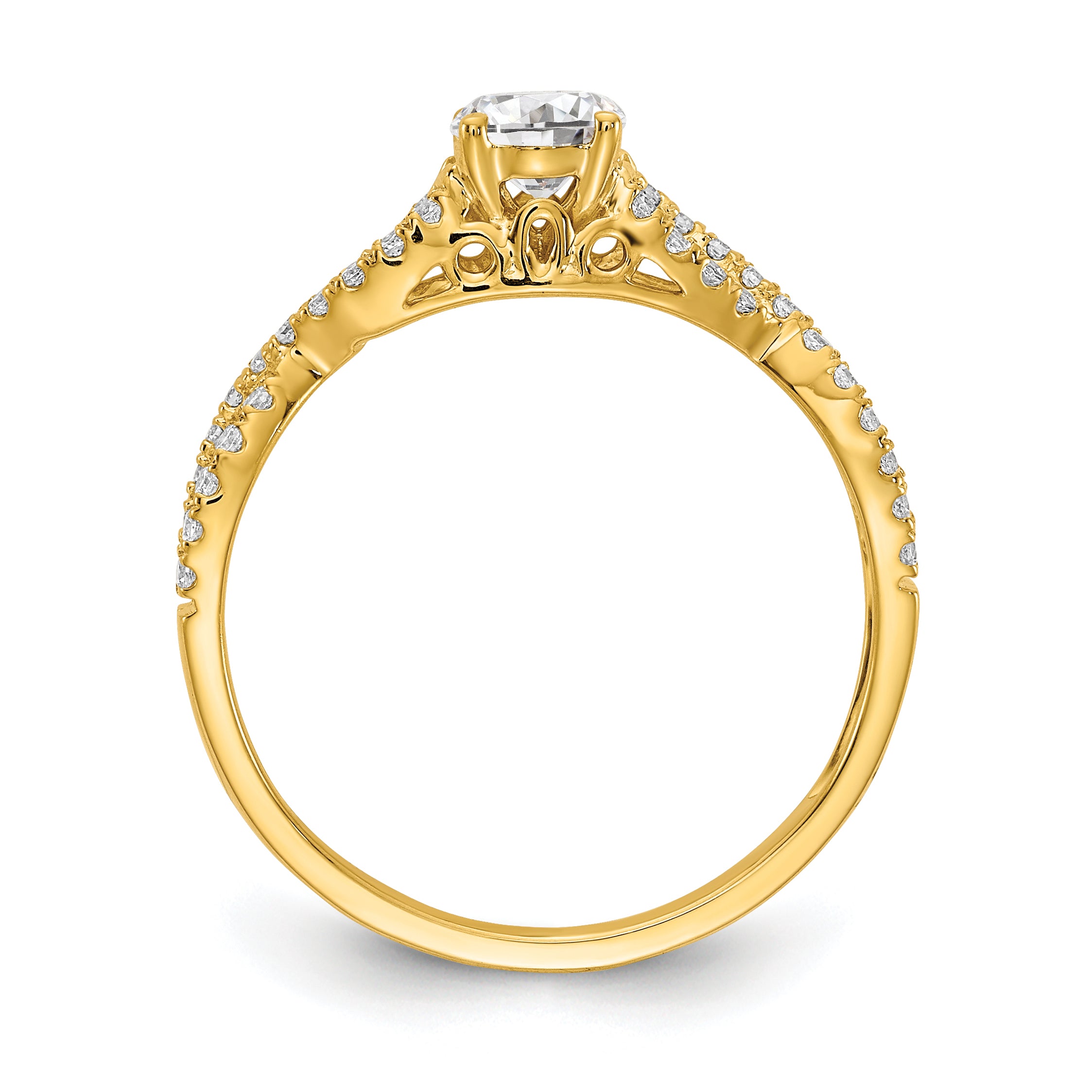 0.40ct. CZ Solid Real 14k Engagement Ring