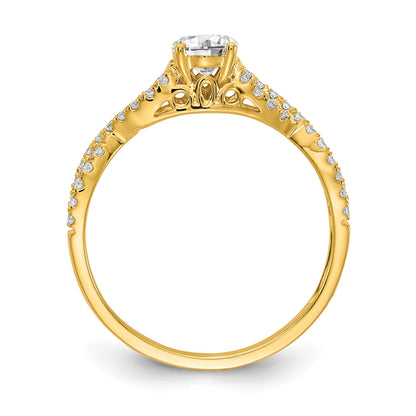 0.40ct. CZ Solid Real 14k Engagement Ring