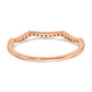 0.15ct. CZ Solid Real 14k Rose Gold Contoured Wedding Wedding Band Ring
