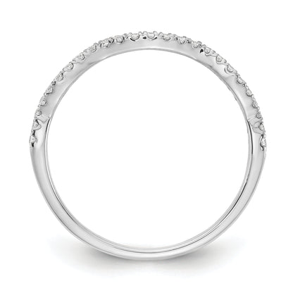 0.15ct. CZ Solid Real 14k White Gold Contoured Wedding Wedding Band Ring