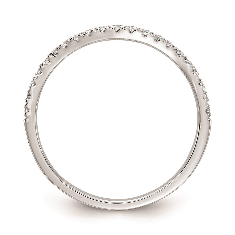 0.20ct. CZ Solid Real 14k White Gold Contoured Wedding Wedding Band Ring