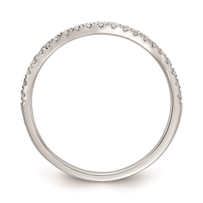 0.20ct. CZ Solid Real 14k White Gold Contoured Wedding Wedding Band Ring