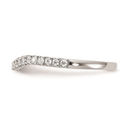 0.20ct. CZ Solid Real 14k White Gold Contoured Wedding Wedding Band Ring
