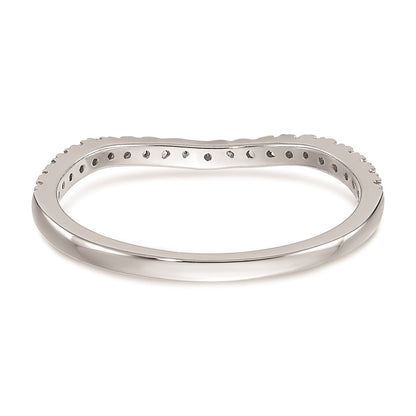 0.20ct. CZ Solid Real 14k White Gold Contoured Wedding Wedding Band Ring