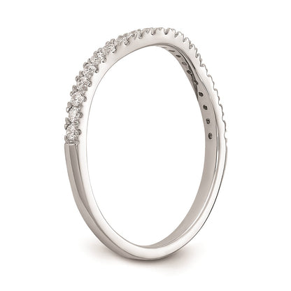 0.20ct. CZ Solid Real 14k White Gold Contoured Wedding Wedding Band Ring