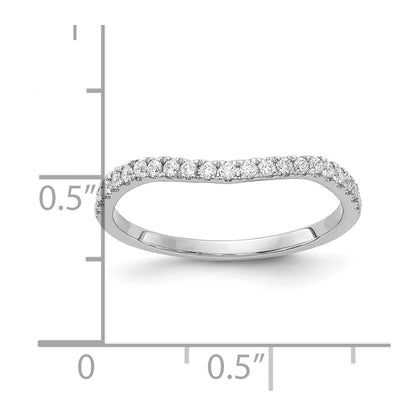 0.20ct. CZ Solid Real 14k White Gold Contoured Wedding Wedding Band Ring
