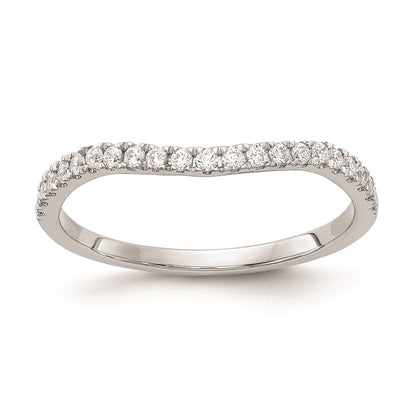 0.20ct. CZ Solid Real 14k White Gold Contoured Wedding Wedding Band Ring
