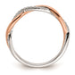 0.08ct. CZ Solid Real 14k White & Rose Gold Wedding Wedding Band Ring