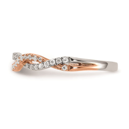 0.25ct. CZ Solid Real 14k White & Rose Gold Wedding Wedding Band Ring