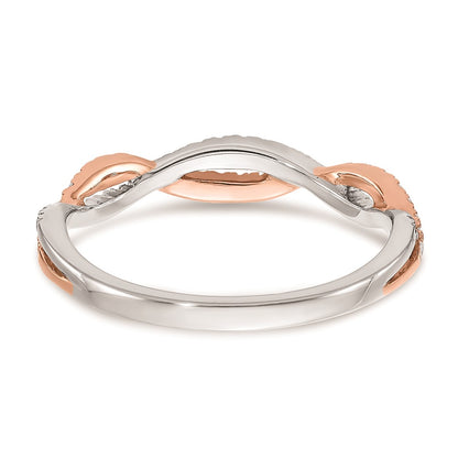 0.25ct. CZ Solid Real 14k White & Rose Gold Wedding Wedding Band Ring