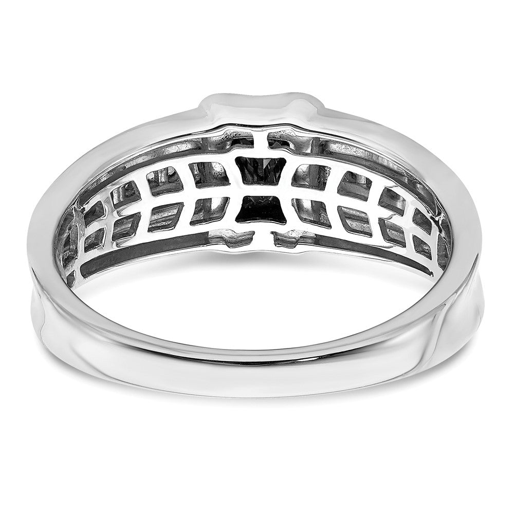 14k Two-Tone Gold Onyx and Real Diamond Mens Ring