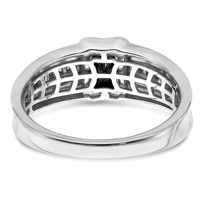 14k Two-Tone Gold Onyx and Real Diamond Mens Ring