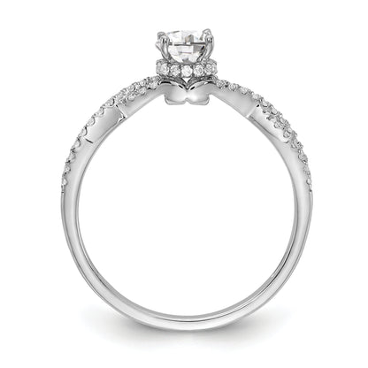 0.40ct. CZ Solid Real 14k White Gold Engagement Ring