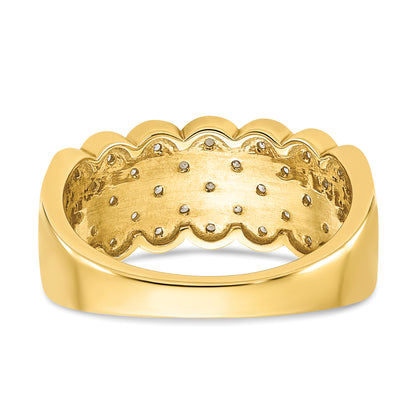 0.25ct. CZ Solid Real 14K Complete Pave Wedding Wedding Band Ring