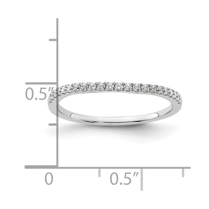 0.15ct. CZ Solid Real 14k White Gold Wedding Wedding Band Ring