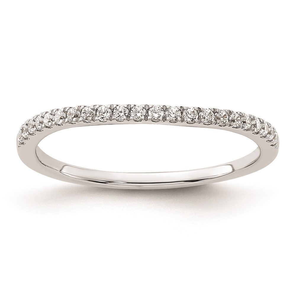 0.15ct. CZ Solid Real 14k White Gold Wedding Wedding Band Ring