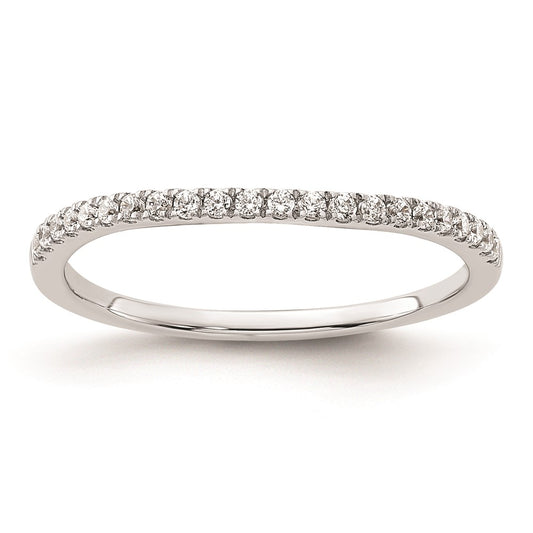 0.15ct. CZ Solid Real 14k White Gold Wedding Wedding Band Ring