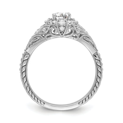 0.40ct. CZ Solid Real 14k White Gold Engagement Ring