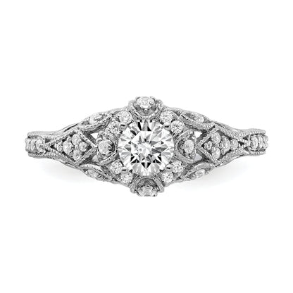 0.40ct. CZ Solid Real 14k White Gold Engagement Ring
