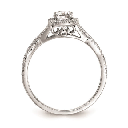 0.40ct. CZ Solid Real 14k White Gold Engagement Ring