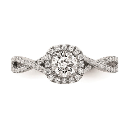 0.40ct. CZ Solid Real 14k White Gold Engagement Ring