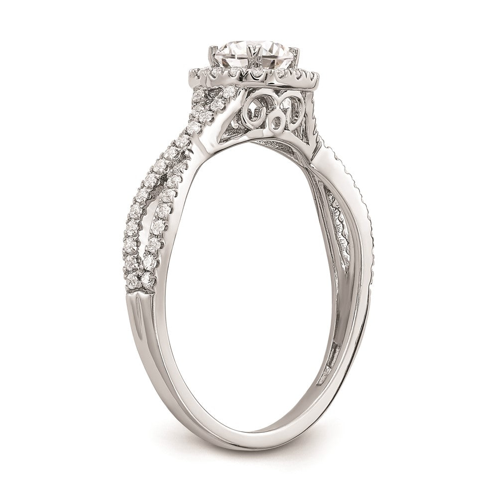 0.40ct. CZ Solid Real 14k White Gold Engagement Ring