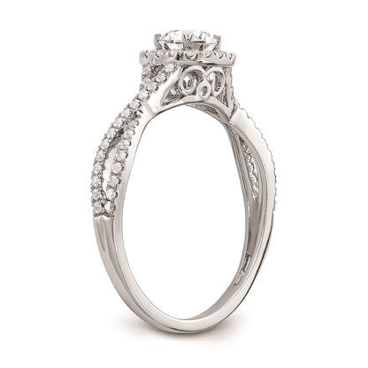 0.40ct. CZ Solid Real 14k White Gold Engagement Ring