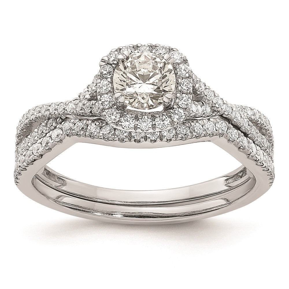 0.40ct. CZ Solid Real 14k White Gold Engagement Ring
