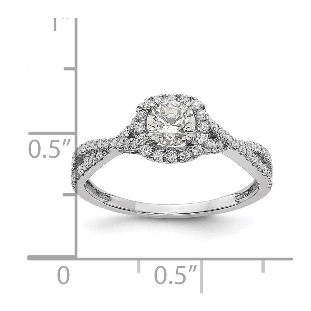 0.40ct. CZ Solid Real 14k White Gold Engagement Ring