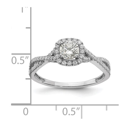0.40ct. CZ Solid Real 14k White Gold Engagement Ring