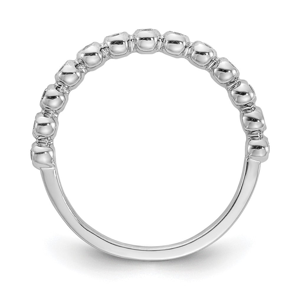 14k White Gold Real Diamond Wedding Band
