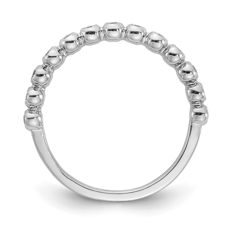 14k White Gold Real Diamond Wedding Band