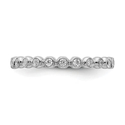 0.26ct. CZ Solid Real 14k White Gold Wedding Wedding Band Ring