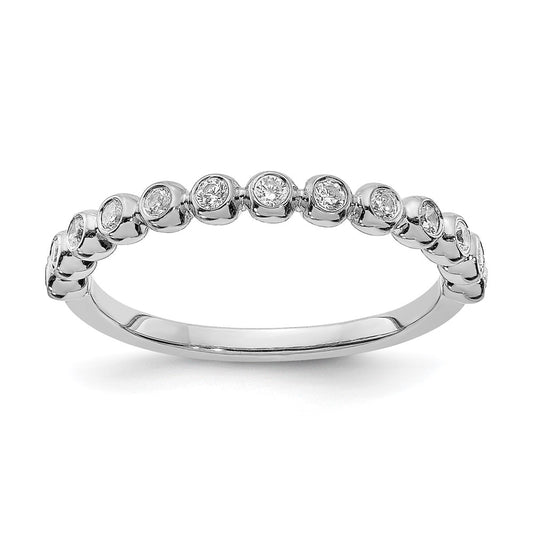 0.26ct. CZ Solid Real 14k White Gold Wedding Wedding Band Ring