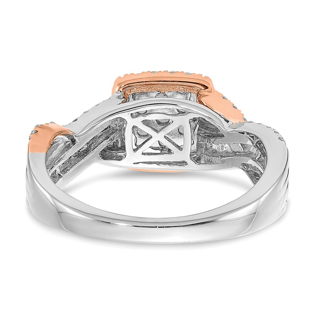 14k White & Rose Gold Real Diamond Fashion Band