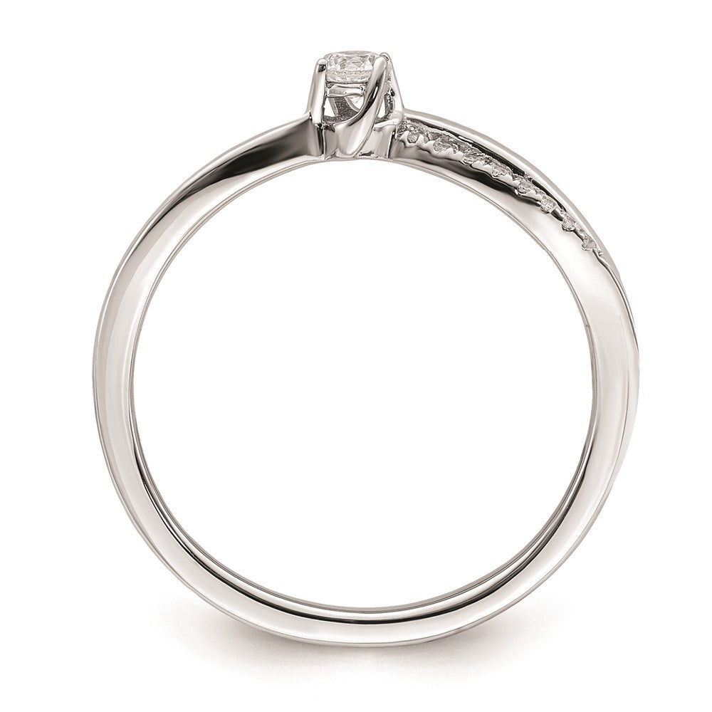 14k White Gold Real Diamond Promise Ring
