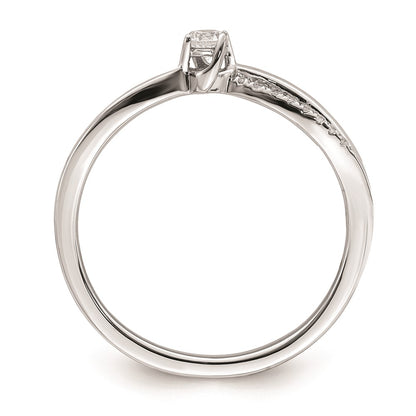 14k White Gold Real Diamond Promise Ring