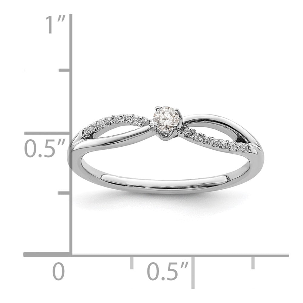 14k White Gold Real Diamond Promise Ring