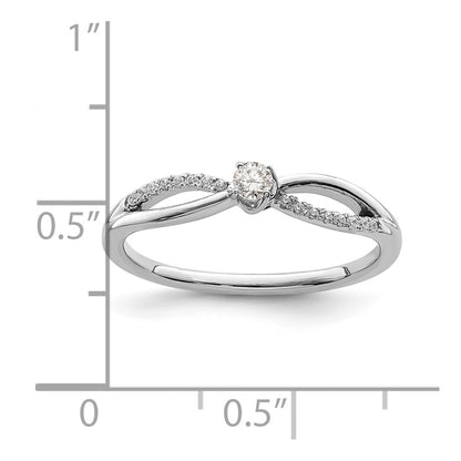 14k White Gold Real Diamond Promise Ring
