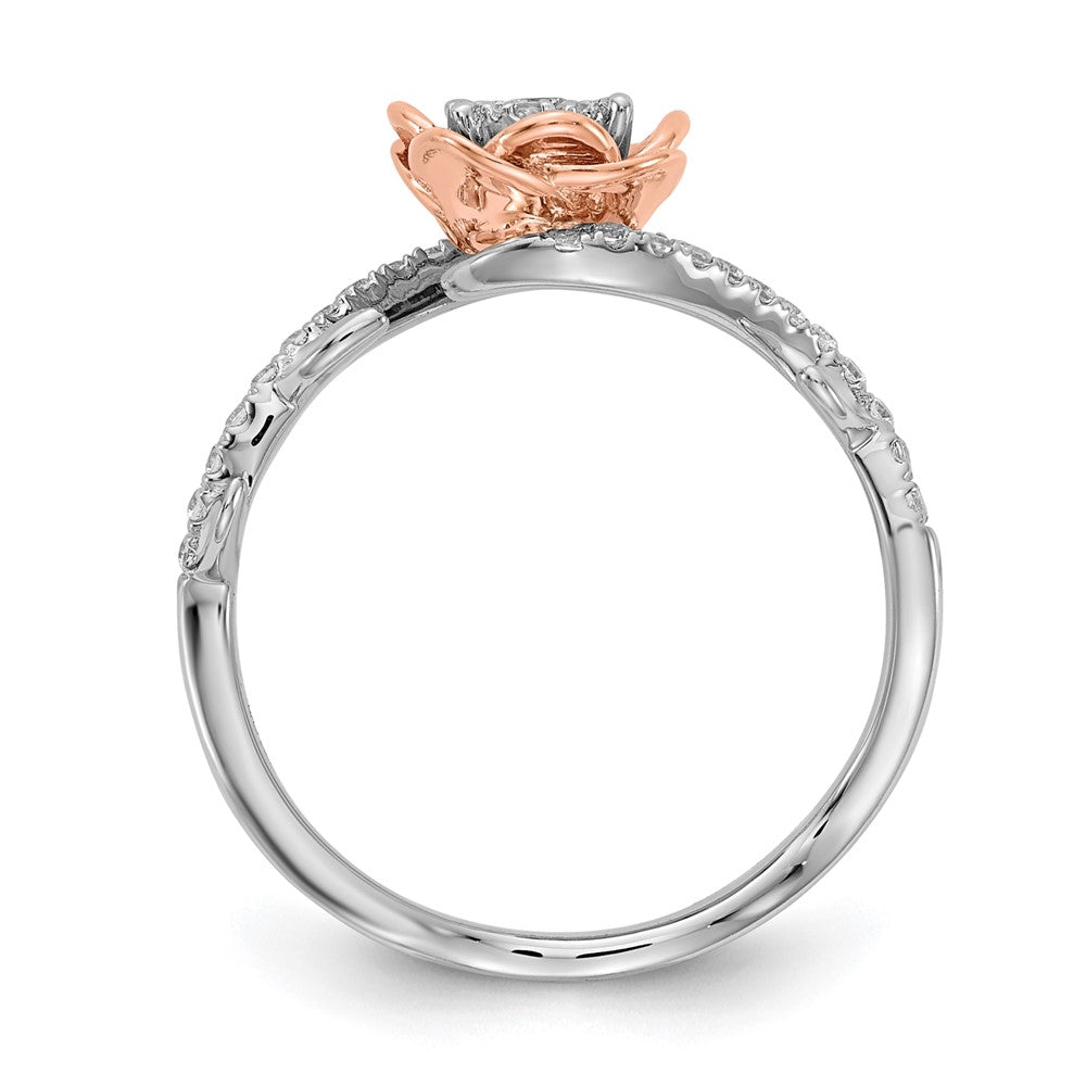14k White & Rose Gold Real Diamond Fashion Band