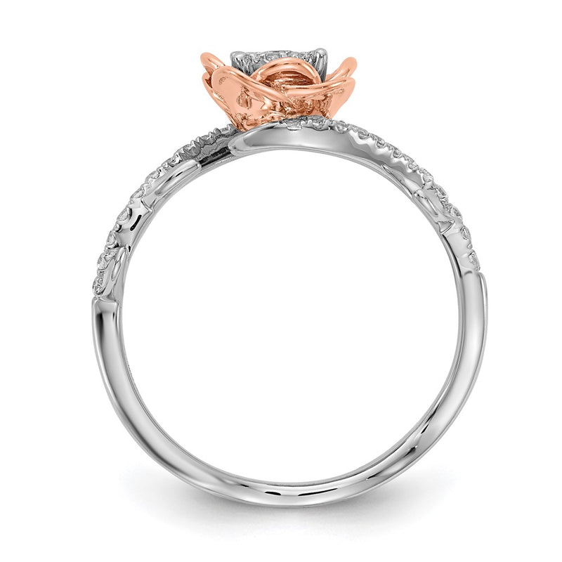 14k White & Rose Gold Real Diamond Fashion Band