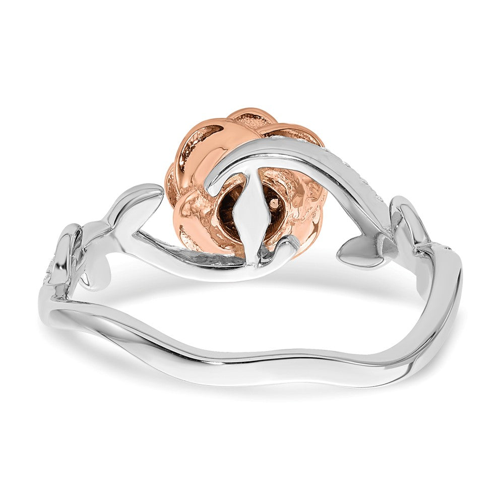 14k White & Rose Gold Real Diamond Fashion Band