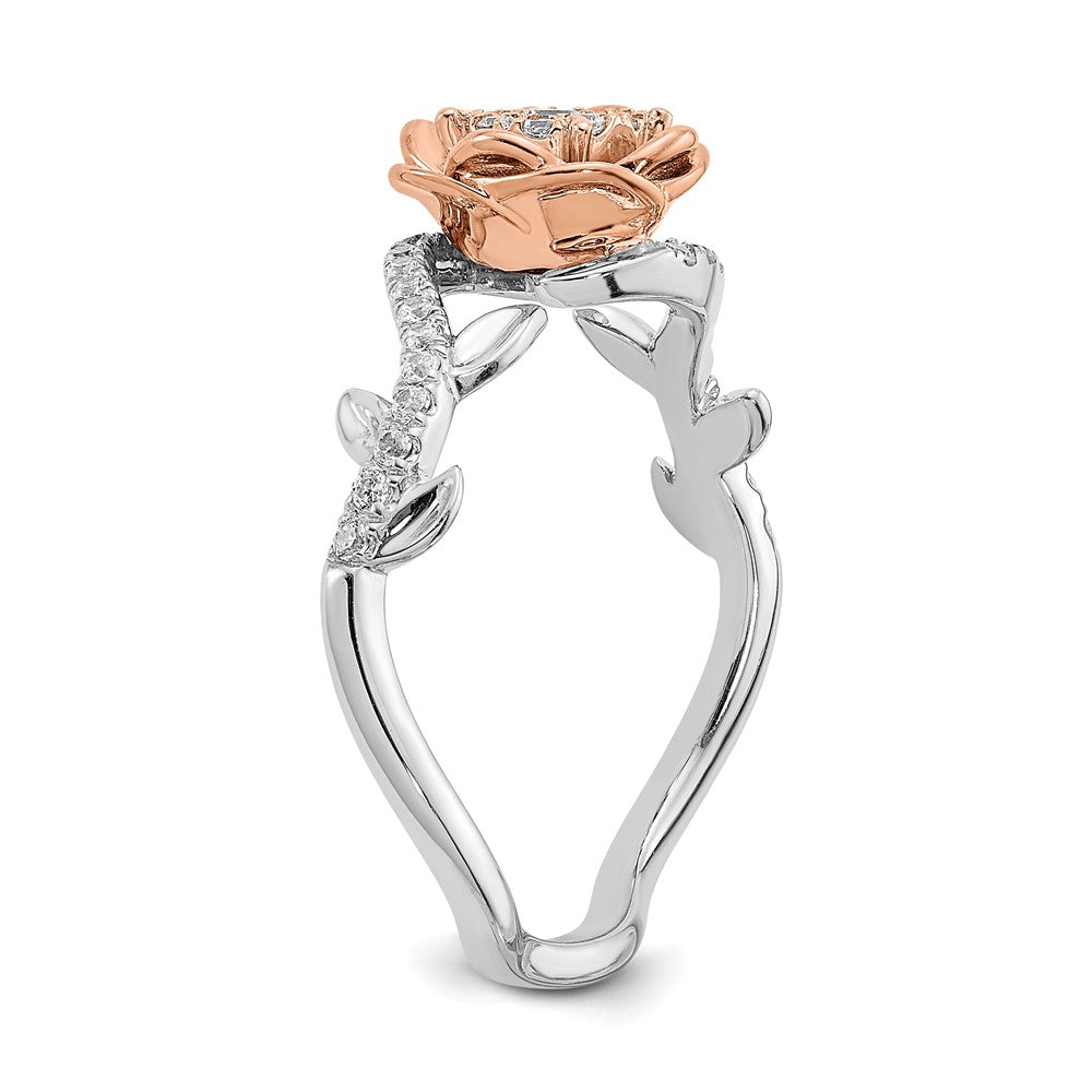 14k White & Rose Gold Real Diamond Fashion Band