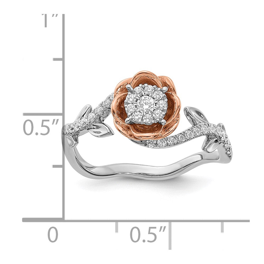 14k White & Rose Gold Real Diamond Fashion Band