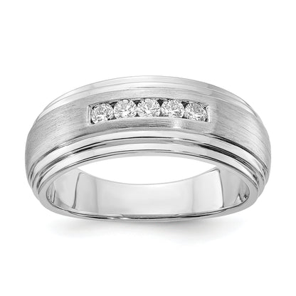 0.25ct. CZ Solid Real 14k White Gold Men's Wedding Band Ring
