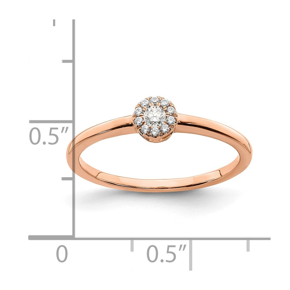 14k Rose Gold Real Diamond Promise Ring